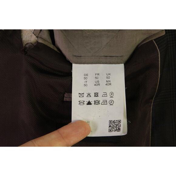 Hugo Boss The James4 Brown Black Blue Plaid Windowpane Wool Sportcoat Blazer 40R - Picture 10 of 11